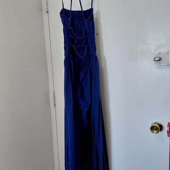 SOLID & STRIPED Navy Maxi Dress with Eyelet Hem - Picture 5 of 5